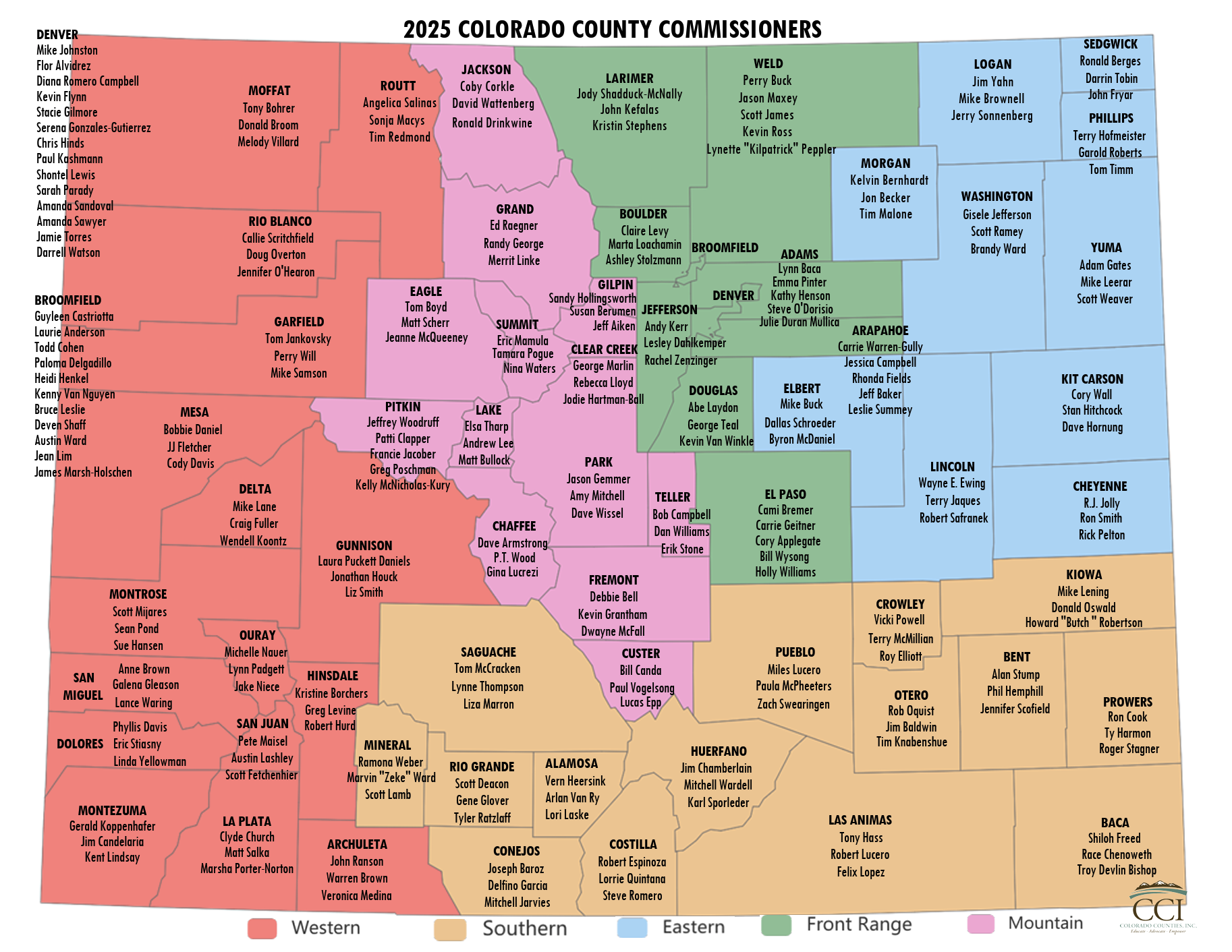 2025 Colorado County Commissioners Map